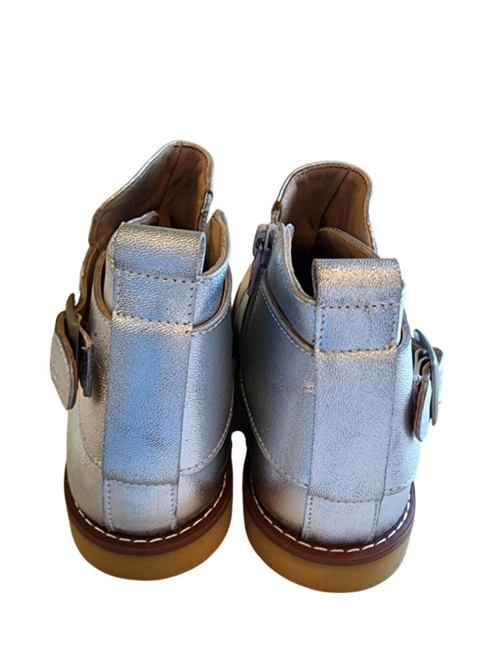 Elephantito Metallic Silver Ankle Boots Girls Size 13 - Picture 4 of 7